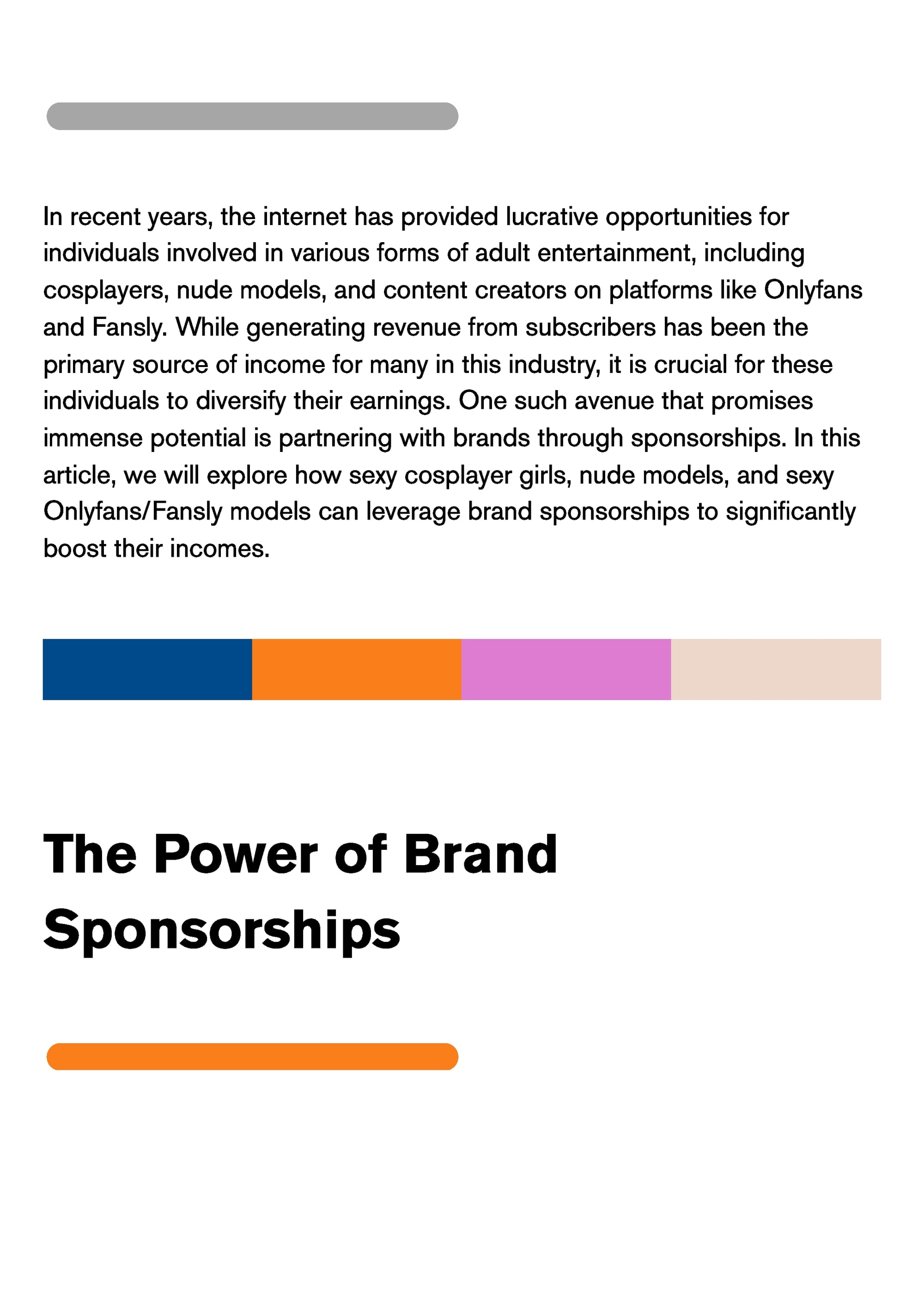 How Sexy Models Can Earn Money with Brand Sponsorships ? - 18+ Case_Studies