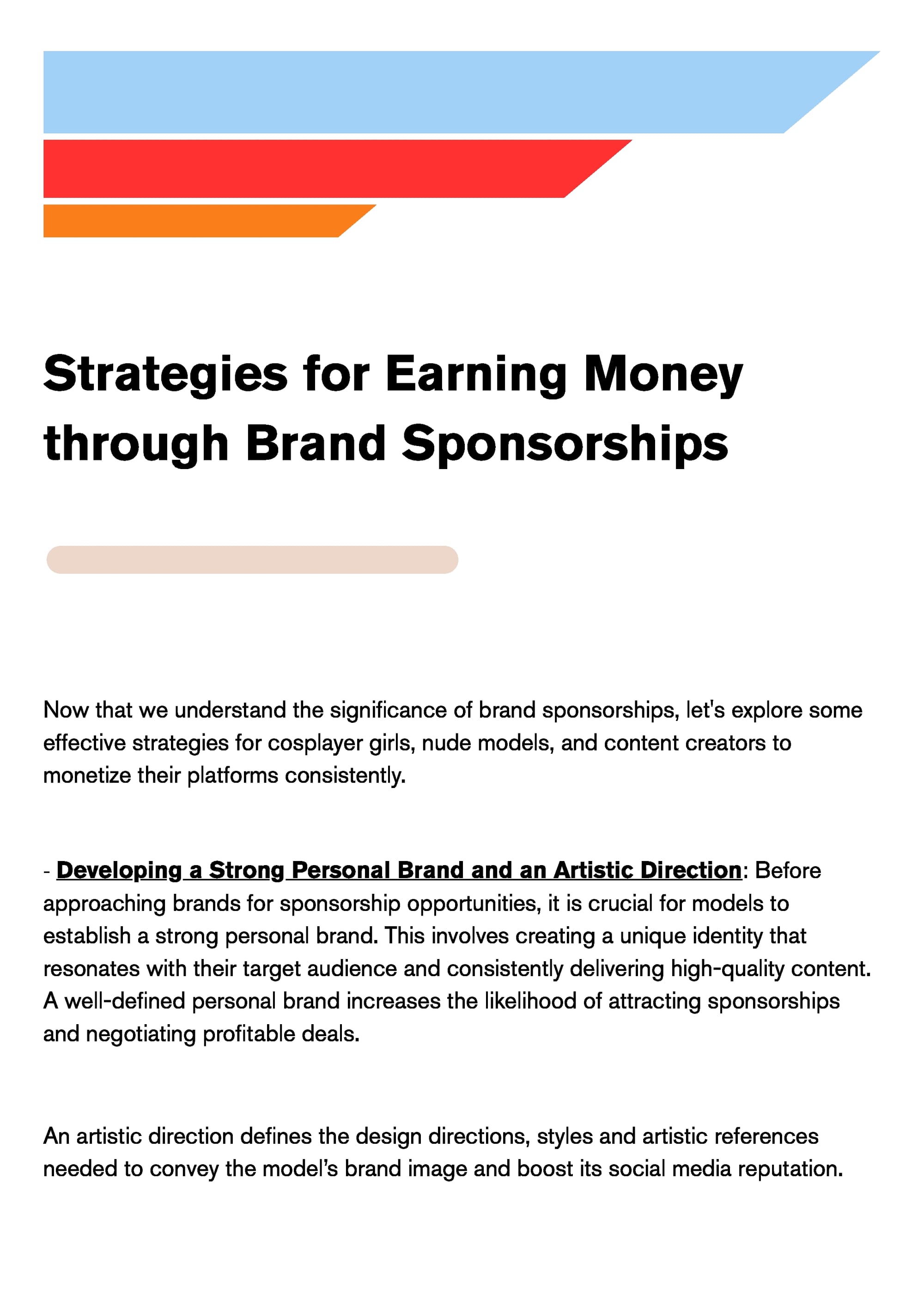 How Sexy Models Can Earn Money with Brand Sponsorships ? - 18+ Case_Studies